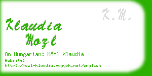 klaudia mozl business card